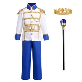 IBTOM CASTLE Deguisement Garcon Déguisement Prince Charmant Halloween Enfants Prince Médiéval Costume Noël Carnaval Cosplay F