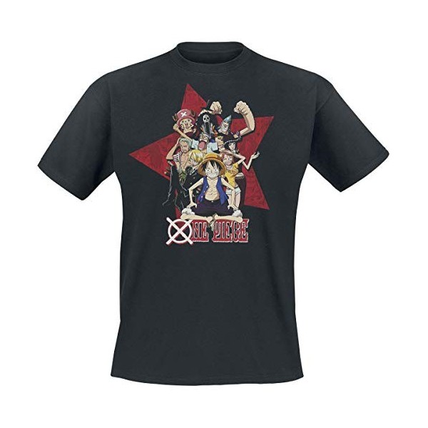 One piece All Stars Homme T-Shirt Manches Courtes Noir M, 100% Coton, Regular/Coupe Standard