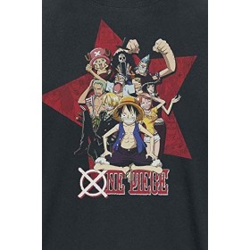 One piece All Stars Homme T-Shirt Manches Courtes Noir M, 100% Coton, Regular/Coupe Standard