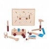 ＡＷＨＡＯ Ensemble Doutils En Bois pour Enfants, Tige, Boîte à Outils de Jeu éducatif, Jouet, Ensemble Décrous et de Boulons En