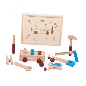 ＡＷＨＡＯ Ensemble Doutils En Bois pour Enfants, Tige, Boîte à Outils de Jeu éducatif, Jouet, Ensemble Décrous et de Boulons En