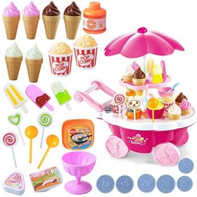 Lot de 34 chariots à glace avec musique et éclairage pour enfants et filles