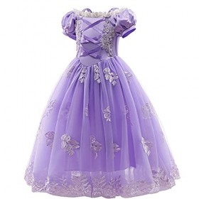 IBTOM CASTLE Robe de Princesse Cendrillon Sofia Enfant Filles avec Accessoires de Fées Costume Déguisement Carnaval Cérémonie