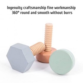 Alomejor Jouet Dassemblage de Vis et Décrou en Bois pour Enfants, Apprentissage Précoce, Coordination œil-Main, Modes de Je