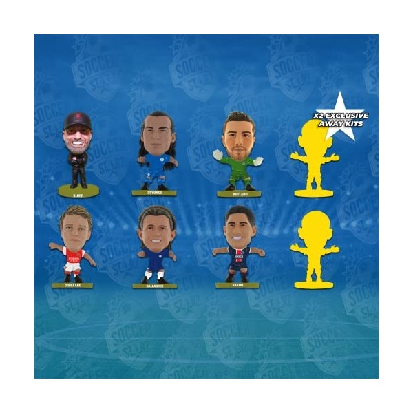 SoccerStarz- Version 2022/23, 8 Figure Launch Blue Pack , Bleu