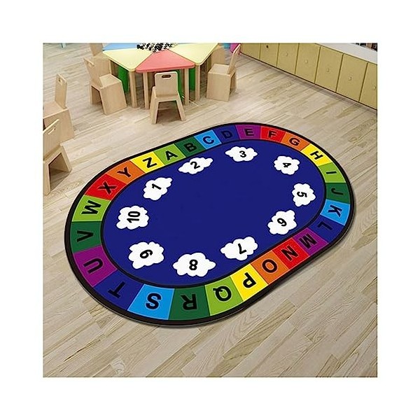 HAZARA Tapis De Jeu ABC Tapis pour Enfants, Numéro ABC Alphabet Graphics Tapis De Zone dapprentissage Éducatif, Tapis De Jeu