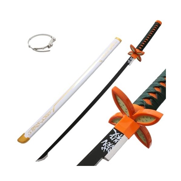 Demon Slayer Épée Katana Cosplay, 75cm/104cm Épée De Samouraï En Bois Avec Fourreau, Fait À La Main, Pour Fournitures De Fête