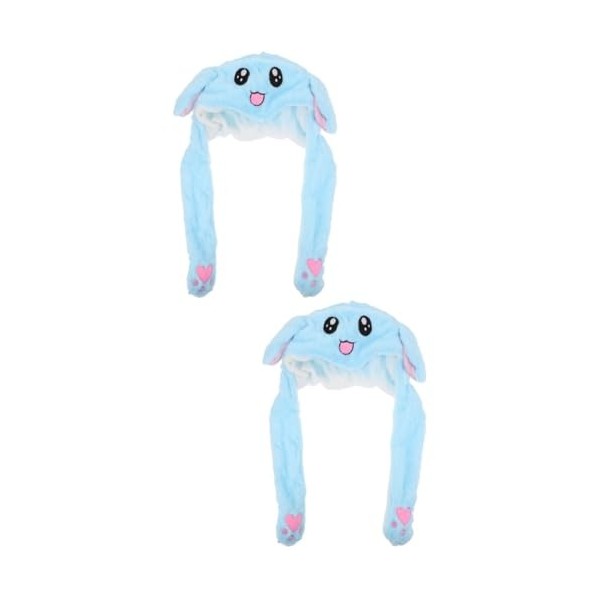 TOYANDONA 2 Pcs Lapin Airbag Casquette Bandeau Chapeau Cache-Oreilles Pour Enfants Lapin En Peluche Sautant Lapin Chapeau En 