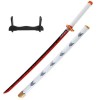 MAYKAR Épée De Samouraï Demon Slayer Blade Cosplay, 75cm/104cm Rengoku Kyoujurou Katana en Bois pour Fournitures De Fête dha