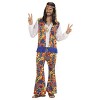 "HIPPIE MAN" shirt with vest, pants, headband, necklace with medallion - M 