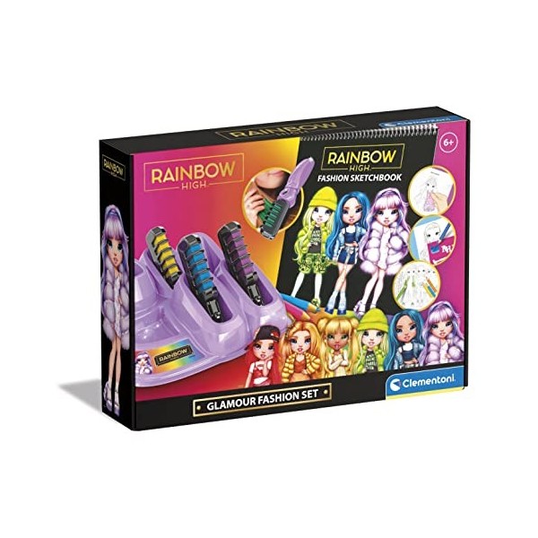 Clementoni Rainbow High-Kit Fashion-Jeu Créatif Fille 6 Ans Italien, Anglais, Français, Allemand, Espagnol, Néerlandais Et P