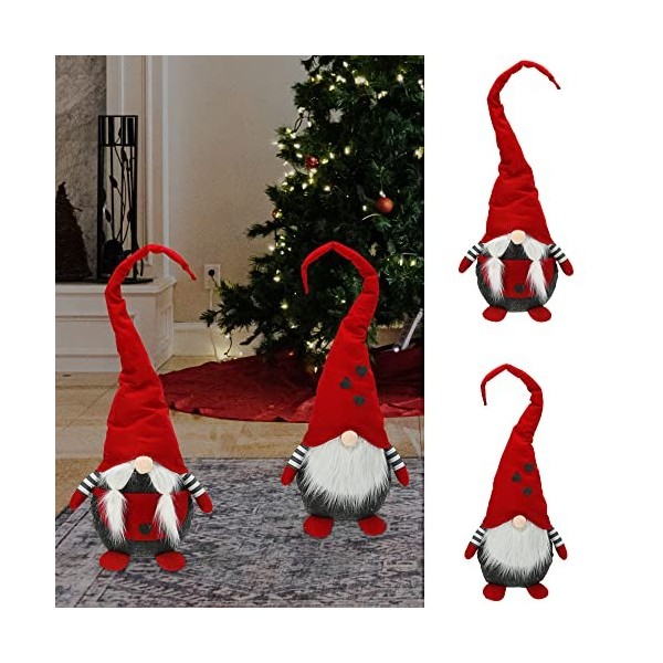 Cepewa Lutin de Noël - Rose - Hauteur : 120 cm - En métal et polyester - Décoration de Noël 1 lutin rose 