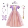 IBTOM CASTLE Filles Princesse Robe+Accessoires Raiponce Ensemble Conte De Fées Cosplay Halloween Carnaval Costumes Noël Anniv