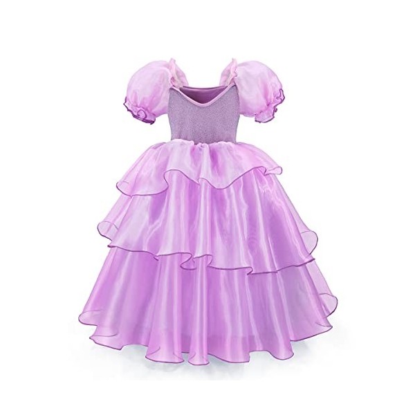 IWEMEK Déguisement de fée Filles Robe de Princesse Carnaval Halloween Costume Conte de fée Manches bouffantes Longue Robe Noë