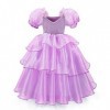 IWEMEK Déguisement de fée Filles Robe de Princesse Carnaval Halloween Costume Conte de fée Manches bouffantes Longue Robe Noë