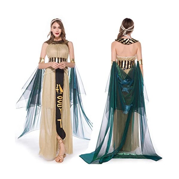 Costumes dhalloween Cléopâtre,Cleopatra Queen Dress Costume de déesse égyptienne - Costume de Cosplay de Jeu de rôle dhallo