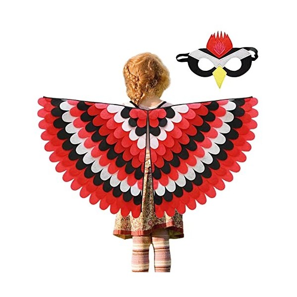 2 Pcs Oiseau Ailes, Costume dailes doiseaux Perroquet Costume DéGuisement dailes pour Les Spectacles Scolaires, Les FêTes 