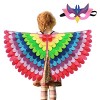 2 Pcs Oiseau Ailes, Costume dailes doiseaux Perroquet Costume DéGuisement dailes pour Les Spectacles Scolaires, Les FêTes 