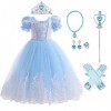 FYMNSI Déguisement de Princesse Cendrillon pour Fille Enfants Cinderella Princesse Costume Halloween Carnaval Cosplay Noël So