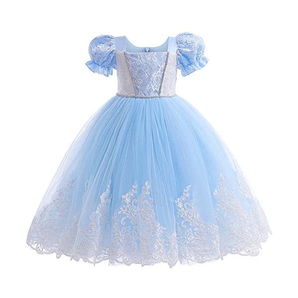 FYMNSI Déguisement de Princesse Cendrillon pour Fille Enfants Cinderella Princesse Costume Halloween Carnaval Cosplay Noël So