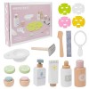 Surakey Accessoire Cuisine en Bois Enfant, Jouets de Cuisson de Biscuits, Cuisine Enfant en Acier Inoxydable, Tablier et Gant