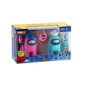 Bizak Among Us S2 Figurine Action Pack de 2 - Rose + Bleu Clair 64116215 