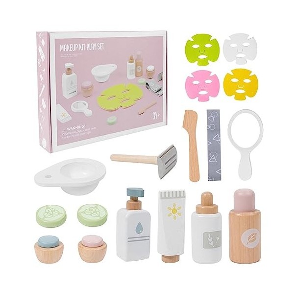 URFEDA Accessoire Cuisine en Bois Enfant Chef Jeu de rôle Ustensiles de Cuisine Jouet en Bois, Jeux de Cuisine pour Les Enfan