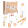 URFEDA Accessoire Cuisine en Bois Enfant Chef Jeu de rôle Ustensiles de Cuisine Jouet en Bois, Jeux de Cuisine pour Les Enfan