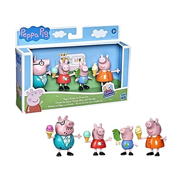 Hasbro- Lot de 4 Figurines de la Famille Peppa Pig 4 Mod. Sdos, F3762, Multicolore