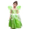 IMEKIS Filles Fée Clochette Robe de Fée Costume Vert Deluxe Enfant Costume Avec Ailes de Papillon Baguette Magique Bandeau Ca