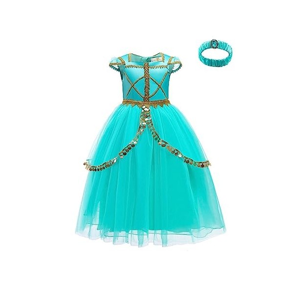 Belle & Moana® Robe Princesse pour Filles, Déguisement Jasmine des