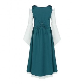 ranrann Robe Renaissance Fille Enfant Déguisement Médiéval Princesse Costume dHalloween Fête Carnaval Cosplay 5-16 Ans A Ver