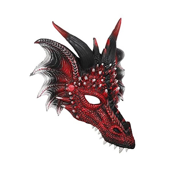 TOYANDONA Masque effrayant en forme de dragon rouge 3D pour adultes et enfants