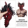 TOYANDONA Masque effrayant en forme de dragon rouge 3D pour adultes et enfants