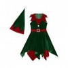 dPois Enfant Garçon Fille Lutin Ensemble Noël/Robe Noël Déguisement Pere Noël Costume Carnaval Halloween Cosplay Elf Lutin Te