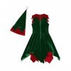 dPois Enfant Garçon Fille Lutin Ensemble Noël/Robe Noël Déguisement Pere Noël Costume Carnaval Halloween Cosplay Elf Lutin Te