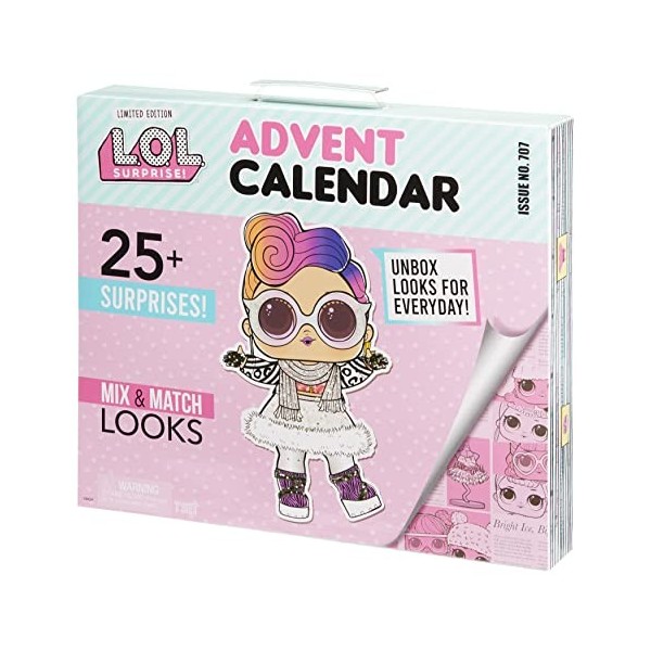 L.O.L. Surprise! Advent Calendar 2023 avec Poupée en Édition Limitée et 24 Surprises - MAKEOVER BABE 2.0 - Mixez et Associez 