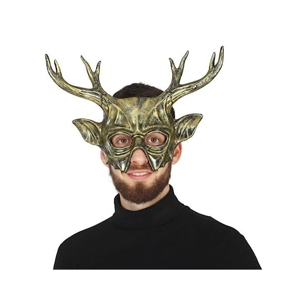 MIMIKRY Wendigo Masque de diable avec bois de cerf Doré Mythologie Demon Spirit