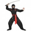 "SUPER MUSCLE NINJA" hooded muscle shirt, face mask, pants, belt - 128 cm / 5-7 Years 