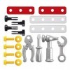 Jouets Ecoiffier – 2381 - Diable + boîte à outils pour enfants Mecanics – Jeu de bricolage – 20 pièces – Dès 18 mois – Fabriq