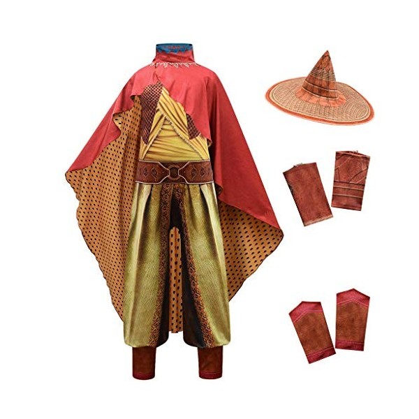 Lito Angels Deguisement Raya et le Dernier Dragon Costume pour Enfant Filles, Taille 6-8 ans, Ensemble A étiquette en tissu 