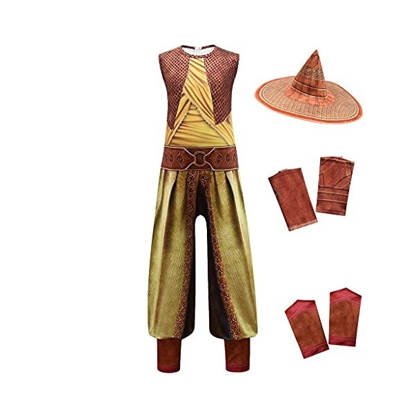 Lito Angels Deguisement Raya et le Dernier Dragon Costume pour Enfant Filles, Taille 6-8 ans, Ensemble A étiquette en tissu 