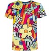 COSAVOROCK Costume Années 60s 70s Rétro Hippie T-Shirts pour Homme Multicolore Floral XL