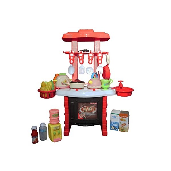 REPLOOD Cuisine Jouet Mini Kitchen pour enfants Cuisine Jeu avec Lumières 50 x 19 x 54 cm Jeu dimitation pour enfants