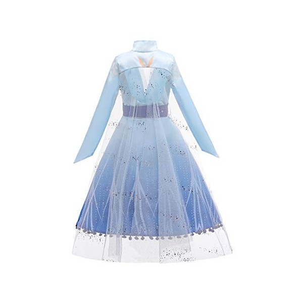 Lito Angels Deguisement Robe Reine des Neiges 2 Princesse Elsa Costume Aventure Enfant Fille, Manteau avec Cape Halloween Fêt