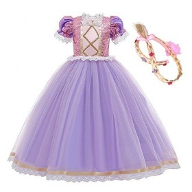 IBTOM CASTLE Filles Princesse Robe+Accessoires Raiponce Ensemble Conte De Fées Cosplay Halloween Carnaval Costumes Noël Anniv