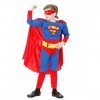 KIRALOVE - Costume de super-héros - super héros - carnaval - Halloween - chaud - muscles - hauteur - taille M - 7-10 ans - 12
