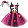 Xiaojiu DéGuisement Enfant Fille Costume Halloween Sorciere Fille,Chapeau Noir Enfant Robe Bebe Robe Enfant Fille Jupe Longue