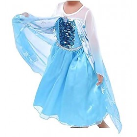 Inception Pro Infinite - Costume Elsa Frozen Carnaval Halloween Fille Bi Taille 150 6 7 ans Idée Cadeau Noël Anniversaire Fêt
