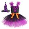 Spritumn-Home Deguisement Halloween Fille Costume Halloween Enfant DéGuisement DHalloween Mignon De SorcièRe Conte De FéE En